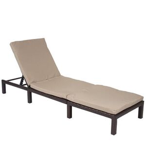 MCW POLY-RATTAN LEHÁTKO BASIC Hnědá, krémově bílá obraz