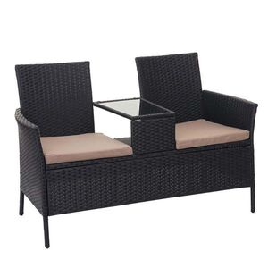MCW POLY-RATTAN LAVICE Černá, béžová obraz