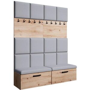 Beautysofa PŘEDSÍŇOVÁ sestava Margaret I+I 162/203/43 s čalouněnými panely a botníkem, dub artisan obraz