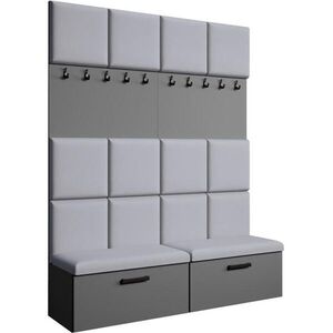 Beautysofa PŘEDSÍŇOVÁ sestava Margaret I+I 162/203/43 s čalouněnými panely a botníkem, grafitová obraz