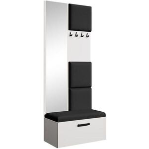Beautysofa PŘEDSÍŇOVÁ sestava Margaret III 81/203/43 s čalouněnými panely, bílá|černá obraz