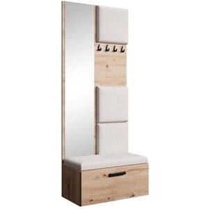 Beautysofa PŘEDSÍŇOVÁ sestava Margaret III 81/203/43 s čalouněnými panely, dub artisan|černá obraz