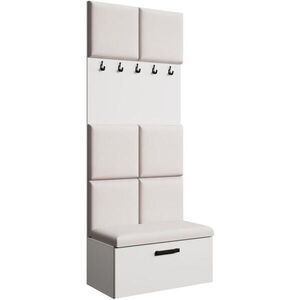 Beautysofa PŘEDSÍŇOVÁ sestava Margaret I 81/203/43 s čalouněnými panely, bílá|černá obraz