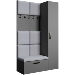 Beautysofa PŘEDSÍŇOVÁ sestava Margaret I+IV 121/203/43 s čalouněnými panely, grafitová|černá obraz