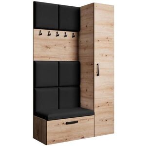 Beautysofa PŘEDSÍŇOVÁ sestava Margaret I+IV 121/203/43 s čalouněnými panely, dub artisan|černá obraz