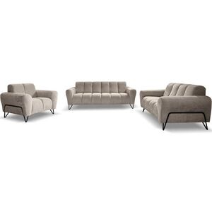 Beautysofa SEDACÍ souprava Volare (pohovky + křeslo), bez funkce spaní, cappuccino obraz