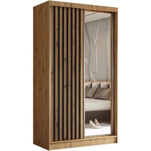 Beautysofa SKŘÍŇ s posuvnými dveřmi Helix 120/216/61 dub Artisan + černá obraz