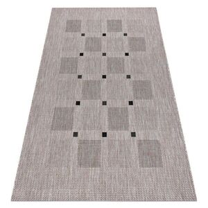 rugsX KOBEREC SIZAL FLOORLUX 20079 čtverce stříbrný / Černá 120/170 cm obraz
