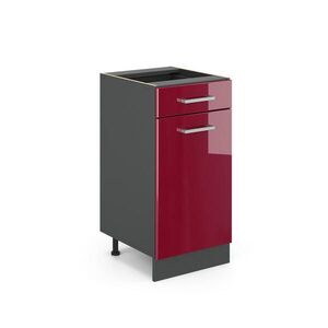 Vicco SPODNÍ SKŘÍŇKA KUCHYŇSKÉ LINKY R-Line Červená vysoký lesk 40 cm PD Mramor obraz