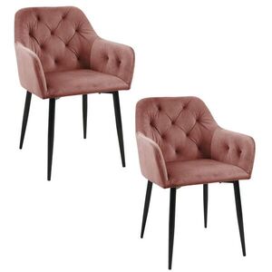 RAUMHIRSCH FURNITURE ČALOUNĚNÁ ŽIDLE, sada 2 ks, kovové nohy, růžová 55/81/58, 5 obraz