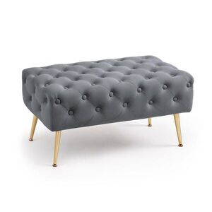 RAUMHIRSCH FURNITURE ČALOUNĚNÁ LAVIČKA s sametovým vzhledem, grafitová 42/41/42 obraz