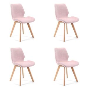 RAUMHIRSCH FURNITURE ČALOUNĚNÁ ŽIDLE, sada 4 ks, dřevěné nohy, růžová 45, 5/82, 5/59 obraz