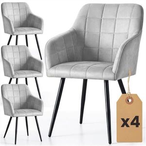 RAUMHIRSCH FURNITURE ČALOUNĚNÁ ŽIDLE, sada 4 ks, kovové nohy šedé 54/82/58 obraz
