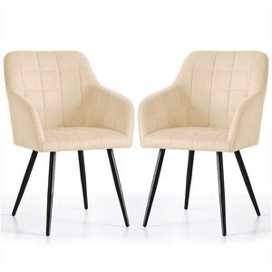 RAUMHIRSCH FURNITURE ČALOUNĚNÉ ŽIDLE, sada 2 ks, kovové nohy, béžová, černá 54/82/58 obraz