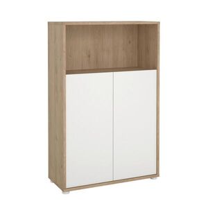 P & B VYSOKÁ KOMODA, bílá, barvy dubu, 79, 6/34, 3/123, 6 cm obraz