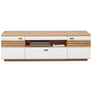 Stylife NÍZKÁ KOMODA, bílá, dub artisan, 190/60/47 cm obraz