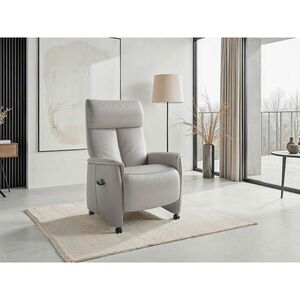 Sit & More RELAXAČNÍ KŘESLO, kůže, světle šedá obraz