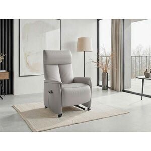 Sit & More RELAXAČNÍ KŘESLO, kůže, světle šedá obraz