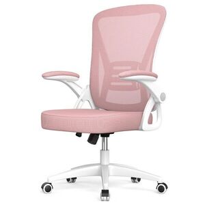Rattantree KANCELÁŘSKÁ-OTOČNÁ-ŽIDLE ergonomická, středně vysoké opěradlo, sklápěcí opěrky na ruce – Růžová obraz