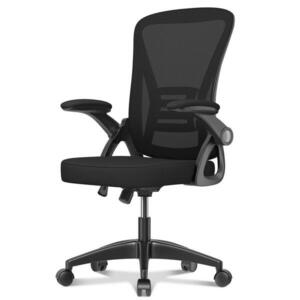 Rattantree ERGONOMICKÁ-KANCELÁŘSKÁ-ŽIDLE, středně vysoké opěradlo, sklápěcí opěrky na ruce – Černá obraz