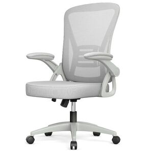 Rattantree KANCELÁŘSKÁ-OTOČNÁ-ŽIDLE ergonomická, středně vysoké opěradlo, sklápěcí opěrky na ruce – Šedá obraz