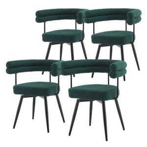 ML-DESIGN JÍDELNÍ ŽIDLE otočné, sada 4 ks, tmavě zelená, plyšová látka obraz