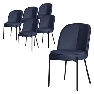 ML-DESIGN JÍDELNÍ ŽIDLE, sada 6 ks, tmavě modrá s látkovým potahem obraz