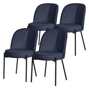 ML-DESIGN JÍDELNÍ ŽIDLE, sada 4 ks, tmavě modrá, s látkovým potahem obraz