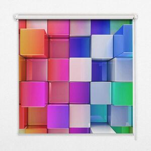 TULUP VNITŘNÍ roleta - okenní roleta - roleta - 150 x180 cm - Barevné 3D kostky obraz