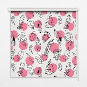 TULUP VNITŘNÍ roleta - okenní roleta - roleta - 130x140 cm - Peří a růžové puntíky obraz