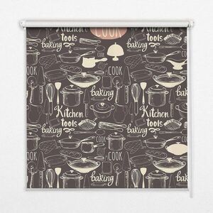 TULUP VNITŘNÍ roleta - okenní roleta - roleta - 80x180 cm - Kulinářské nástroje obraz