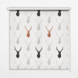 TULUP VNITŘNÍ roleta - okenní roleta - roleta - 140x140 cm - Kreslené jelení hlavy obraz
