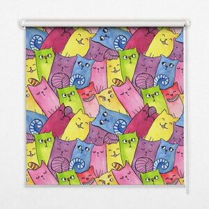 TULUP VNITŘNÍ roleta - okenní roleta - roleta - 150x140 cm - Barevné kočky obraz