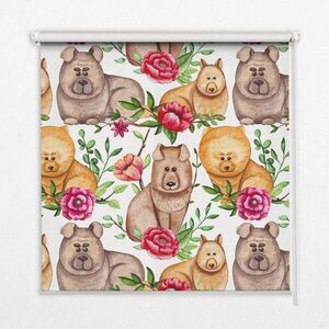 TULUP VNITŘNÍ roleta - okenní roleta - roleta - 100x140 cm - Psi mezi květinami obraz