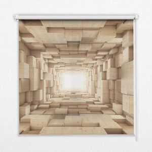 TULUP VNITŘNÍ roleta - okenní roleta - roleta - 130x140 cm - 3D dřevěná díra obraz