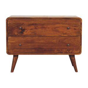 Artisan Furniture MOBILNÍ NÁBYTEK v kaštanovém provedení, 4 zásuvky, 2 otevřené police, nohy v severském stylu obraz