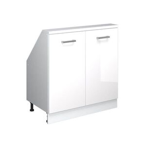 Vicco KUCHYŇSKÁ SKŘÍŇKA POD ŠIKMOU STŘECHU R-Line Bílá vysoký lesk 80 cm se 2 dvířky obraz