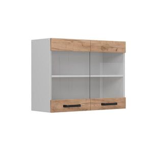 Vicco SKLENĚNÁ KUCHYŇSKÁ SKŘÍŇKA R-Line Zlatý mocný dub 80 cm obraz