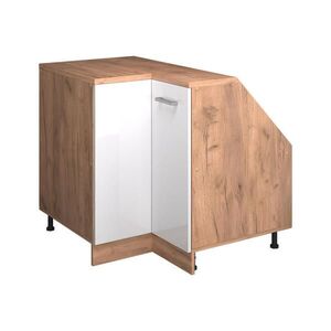 Vicco ROHOVÁ KUCHYŇSKÁ SKŘÍŇKA POD ŠIKMOU STŘECHU R-Line Bílá vysoký lesk 75.6 cm s 1 dveřmi, korpus skříně hloubka 60 cm obraz