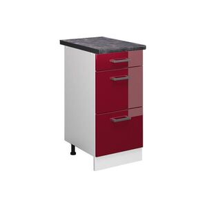 Vicco SPODNÍ SKŘÍŇKA KUCHYŇSKÉ LINKY R-Line Červená vysoký lesk 40 cm se zásuvkami, PD Antracit obraz