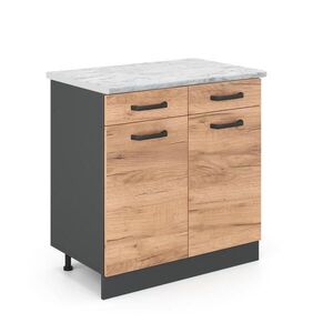 Vicco SPODNÍ SKŘÍŇKA KUCHYŇSKÉ LINKY R-Line Zlatý mocný dub 80 cm PD Mramor obraz