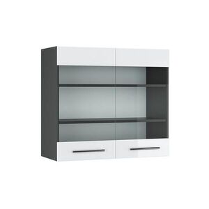 Vicco SKLENĚNÁ KUCHYŇSKÁ SKŘÍŇKA Fame-Line Bílá vysoký lesk 80 cm obraz