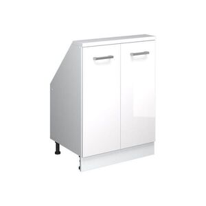 Vicco KUCHYŇSKÁ SKŘÍŇKA POD ŠIKMOU STŘECHU R-Line Bílá vysoký lesk 60 cm se 2 dvířky obraz