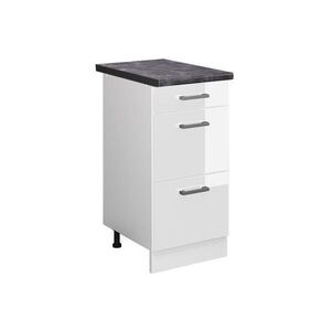 Vicco SPODNÍ SKŘÍŇKA KUCHYŇSKÉ LINKY R-Line Bílá vysoký lesk 40 cm se zásuvkami, PD Antracit obraz