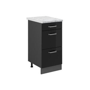 Vicco SPODNÍ SKŘÍŇKA KUCHYŇSKÉ LINKY R-Line Černý vysoký lesk 40 cm PD Mramor obraz