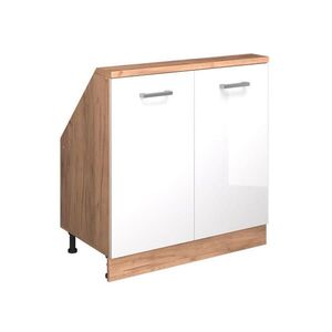 Vicco KUCHYŇSKÁ SKŘÍŇKA POD ŠIKMOU STŘECHU R-Line Bílá vysoký lesk 80 cm se 2 dvířky obraz