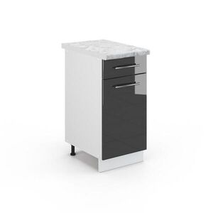 Vicco SPODNÍ SKŘÍŇKA KUCHYŇSKÉ LINKY Fame-Line Antracitový vysoký lesk 40 cm , PD Mramor obraz