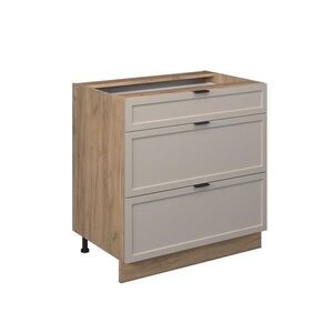 Vicco SPODNÍ SKŘÍŇKA KUCHYŇSKÉ LINKY Fame-Line GreyBeige 80 cm se 3 zásuvkami, bez pracovní desky obraz