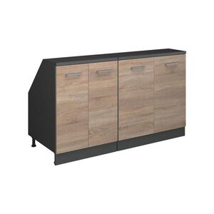 Vicco KUCHYŇSKÁ SKŘÍŇKA POD ŠIKMOU STŘECHU R-Line Sonoma 140 cm Sada 2 korpusů skříně hloubka 60 cm obraz