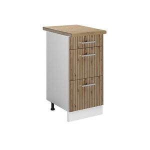 Vicco SPODNÍ SKŘÍŇKA KUCHYŇSKÉ LINKY R-Line Řemeslný dub 40 cm se zásuvkami, PD Dub obraz